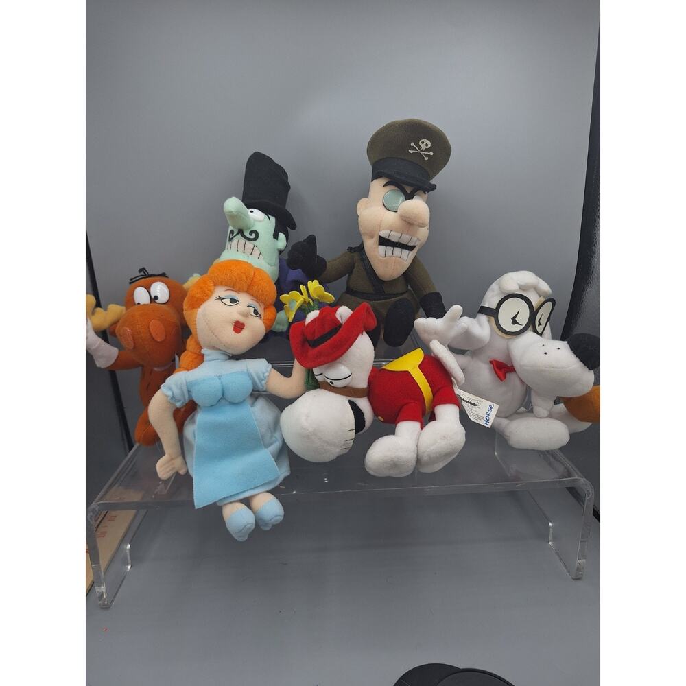 Rocky & Bullwinkle and Friends Plush Dolls~1999~Lot of 6~(9 Inch)